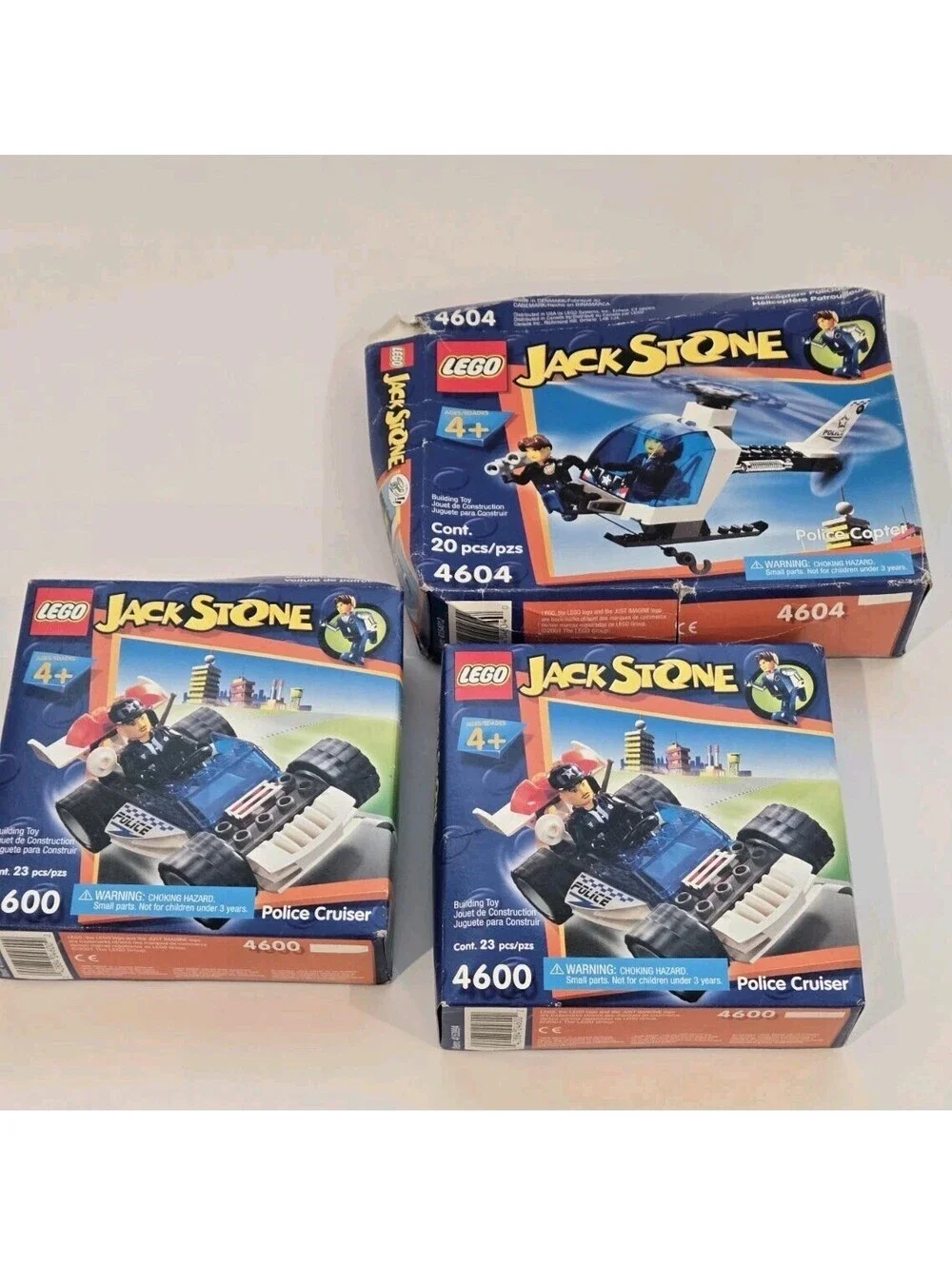 VTG Lego Sets Lot Jack Stone 4604 4600 Police Copter Car Cruiser City Sealed
